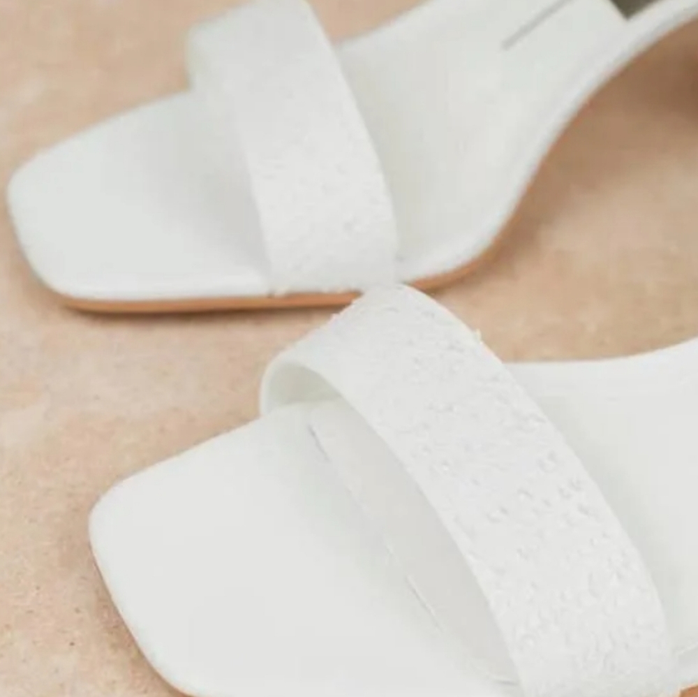 DOLCE VITA DORAH WHITE STUDDED HEELS - Picture 5 of 9